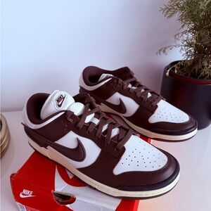 Nike Men's Chocolate Brown and White Sneakers